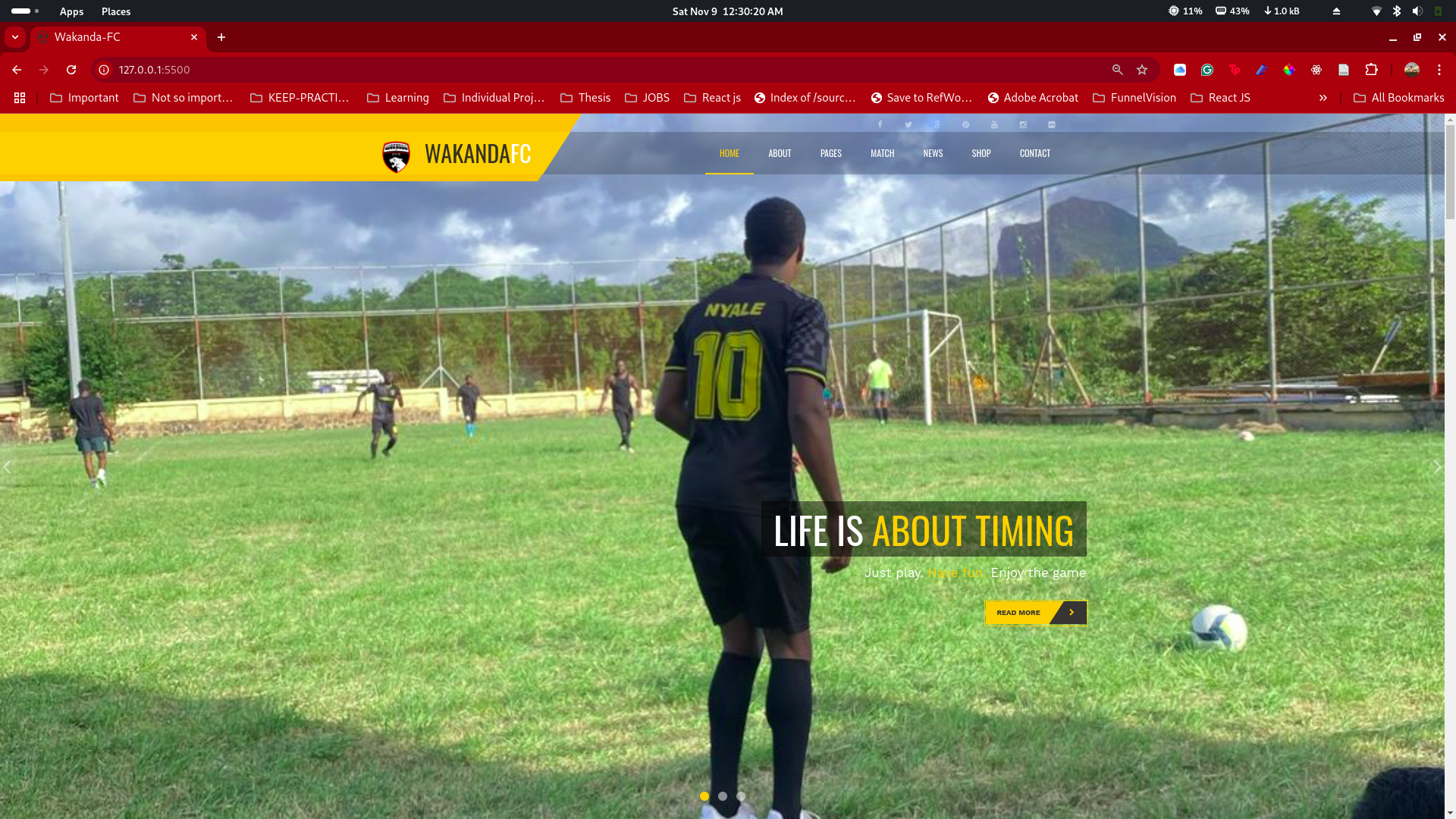 Wakanda FC ( React JS )