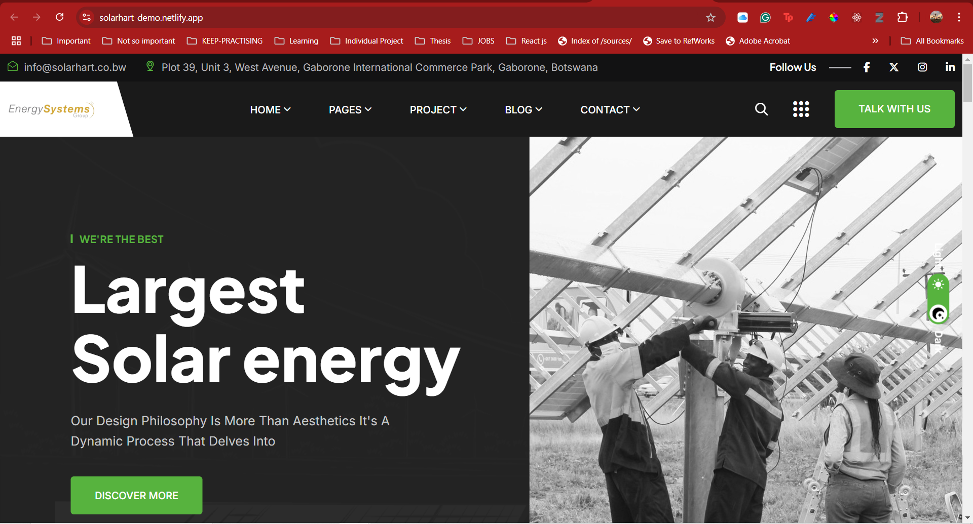 Energy Systems ( React JS )